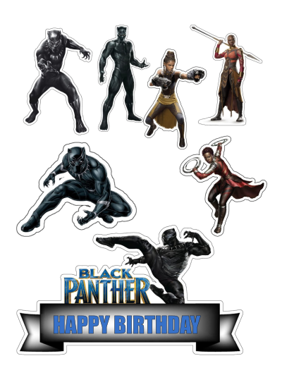 Custom Black Panther 225-672 Cake Topper | JB Cookie Cutters