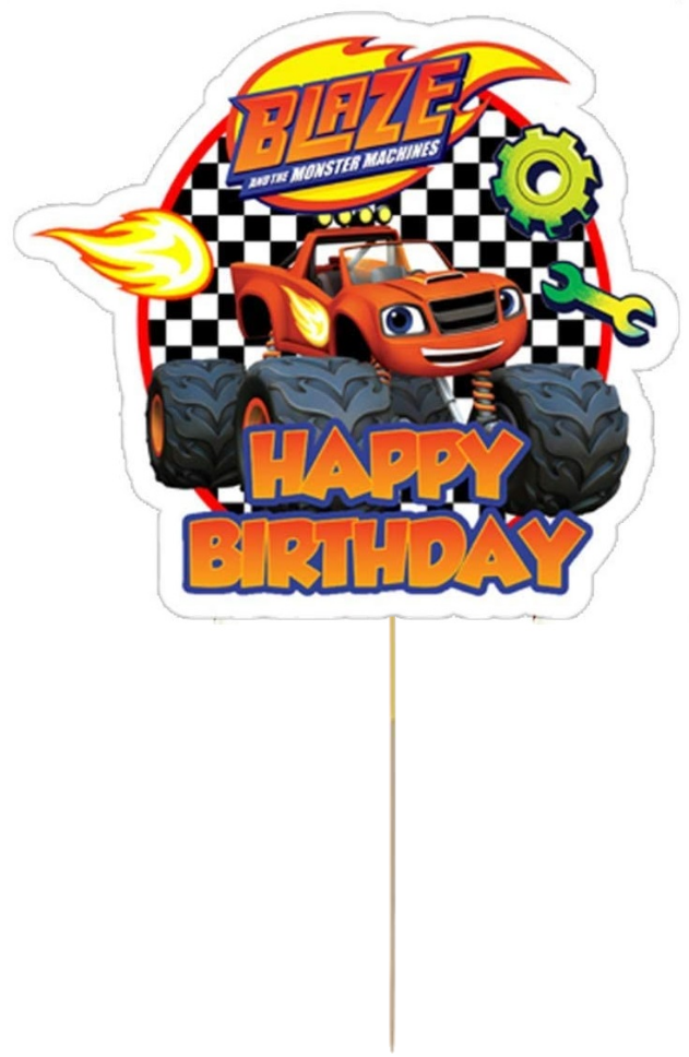 25 X Blaze And Machines Cake Topper Zswq-the Monster Machines Premium Paper Cake  Toppers Decorations | Fruugo NZ